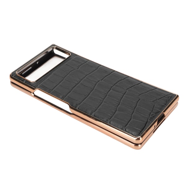 Taitettava phone case Xiaomi MIX Fold 2 nanonahkaa krokotiilikuvioiselle naarmuuntumattomalle puhelimen case , musta
