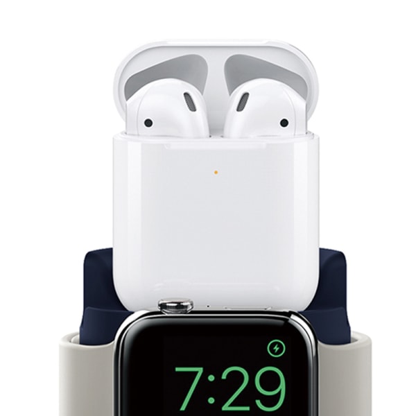 för IOS Phone Earbuds Watch Laddningsstation Multifunktionell Silikon Earbuds Watch Laddningsdocka för IOS Phone Blue