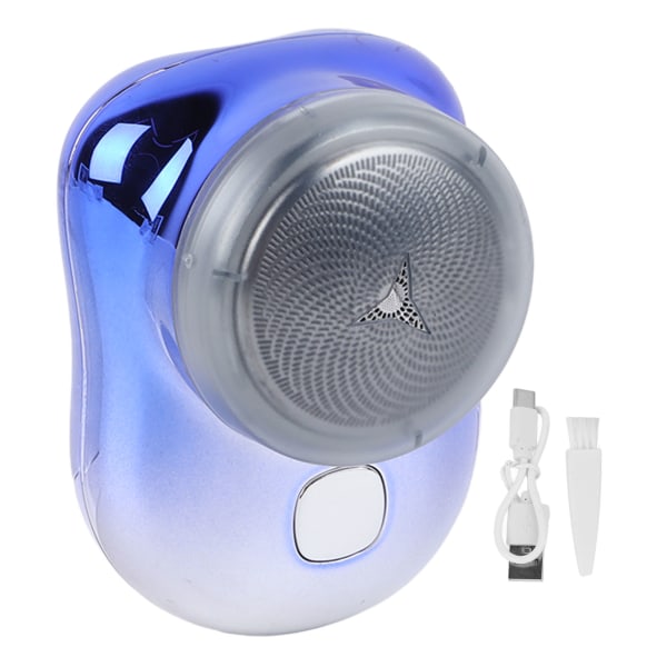 Elektrisk Mini Hårklipper Vandtæt USB Genopladelig Legering Cutter Hårplejetrimmer Blå