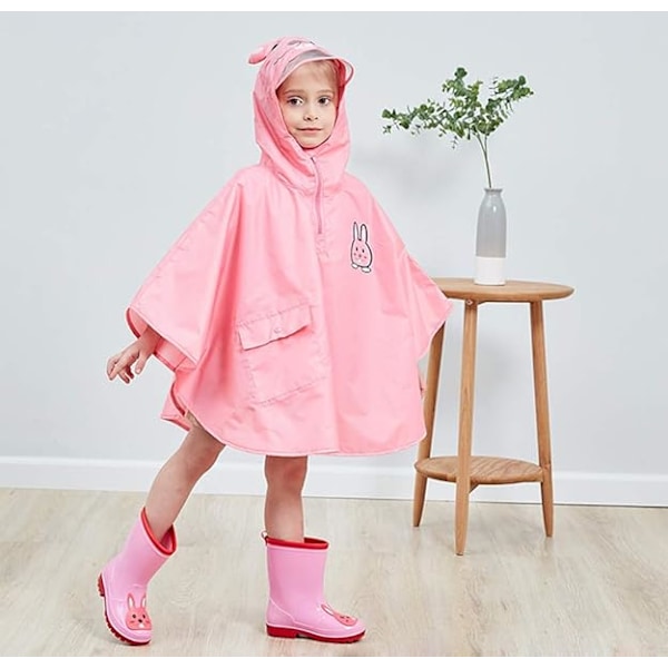 1 par Barn Vattentäta Stövlar Barn Pojkar Flickor Söta Cartoon Djur Mönster Gummistövlar Regnstövlar Rosa Pink 26 Code
