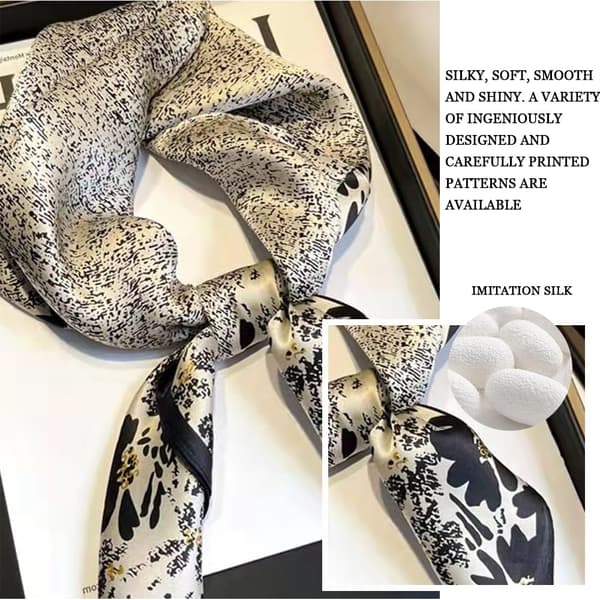 Satin Huvudduk Medium Kvadrat för Kvinnor Hår Sov på Natten