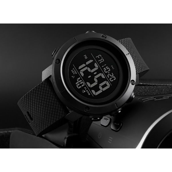 Digital display herr elektronisk klocka dubbel tid Armbandsur