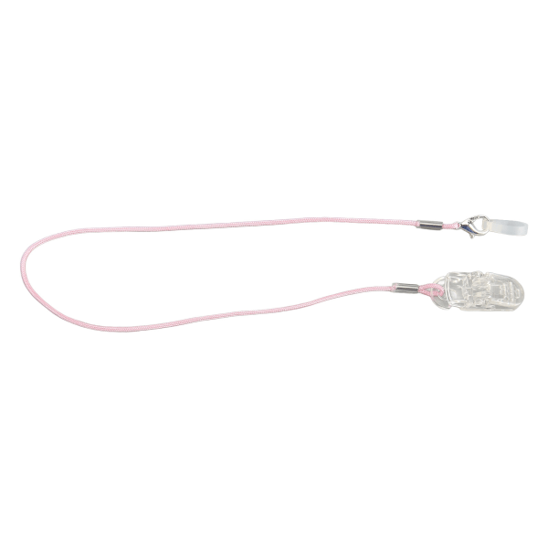 Kuulolaitteen pidike läpinäkyvä klipsi vaaleanpunainen köysi nylon helposti kiinnitettävä kuulokojeen kaulanauha puutarhatöihin, monofoninen