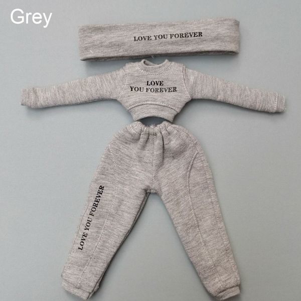 Docka Sweatshirt Sæt Håndlavede hættetrøjer GRÅ Grå
