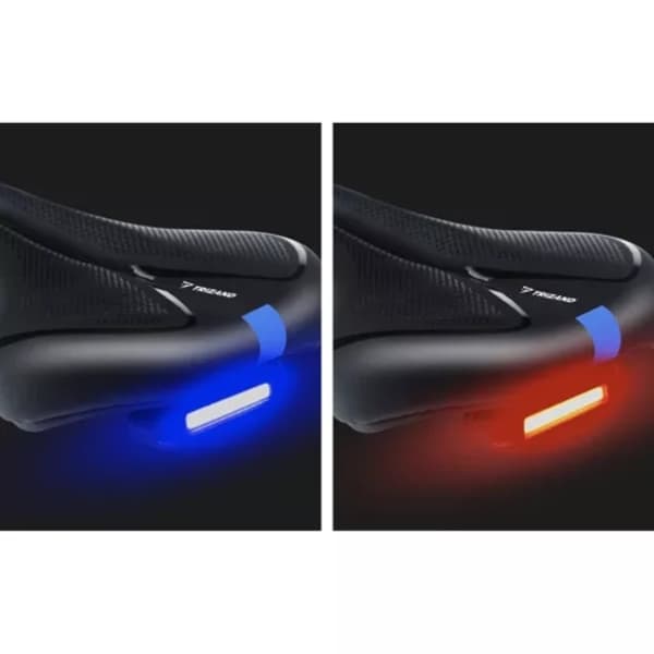 Bike saddle with USB LED light - Black bicycle saddle