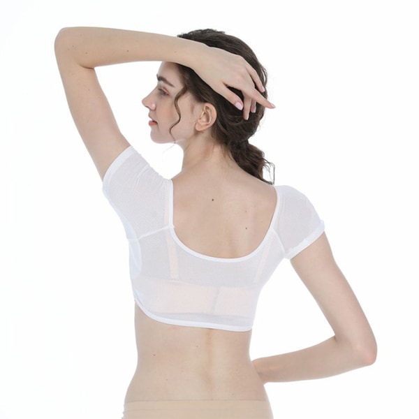 Kainalon hikiliivi lyhythihainen hikeä imevä neulepusero Design Pestävä kainalo-hikiliivi naisille tytöille valkoinen M