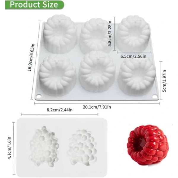 8-hulls silikonbakeform for muffins, sjokolade og desserter