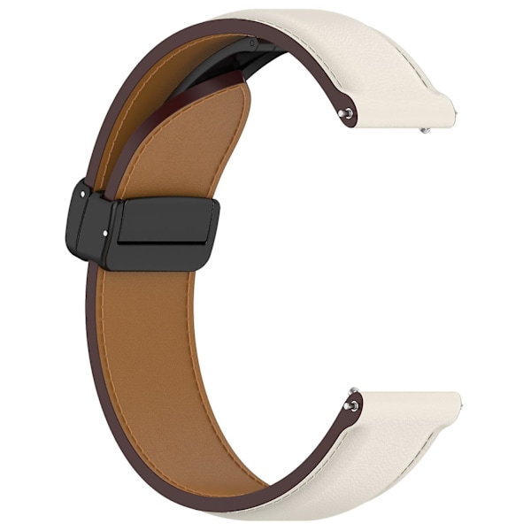 20mm Läder Vikbart Spänne Klockarmband för Samsung Galaxy Watch6 40mm 44mm/Watch6 Classic 43mm 47mm