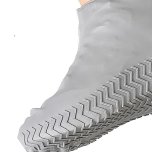 1 pari vedenpitävä silikoninen cover Resuable ulkokäyttöön sateenkestävä sadekenkäsuoja miehille naisille Harmaa M 24,5 cm, koko 35?39