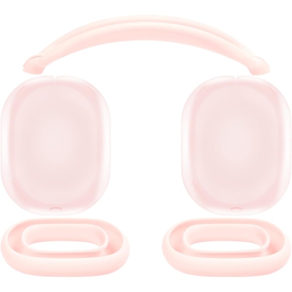 Skyddskit för AirPods Max, Huvudbandsskydd + TPU-fodralskydd + Silikonöronkuddar, Svettresistent Tillbehör, Lätt att Tvätta, Repskydd