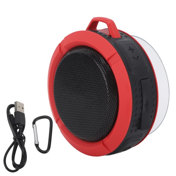 Sugkopp Bluetooth -högtalare 3.7v 500mah IP65 vattentät bärbar trådlös högtalare för badrum utomhus röd