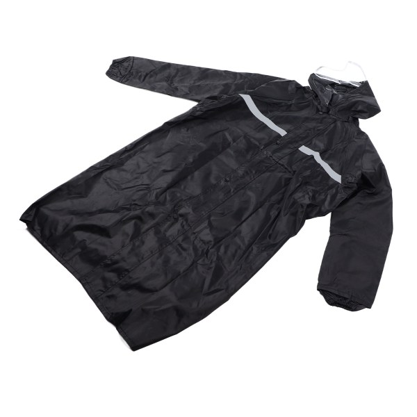 Rain Poncho XL Oxford Cloth i ett stykke vanntett reflekterende stripe Glidelås Gjenbrukbar regnfrakk til nødssituasjoner daglig