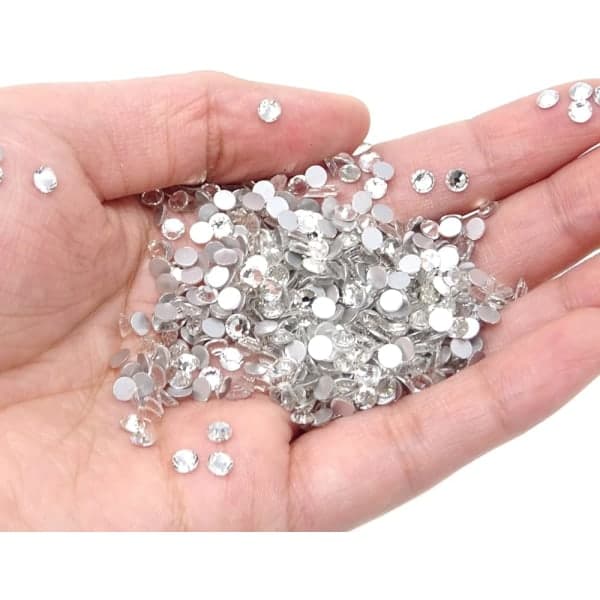 1440 stk 4 mm SS16 glitrende runde flatback rhinestones krystaller, ikke-selvklebende