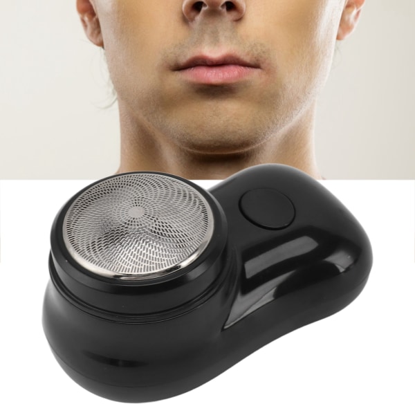 Mini skjeggtrimmer lommestørrelse Type C Oppladbar lavstøy elektrisk skjeggskjærer med 400mAh batteri for bilreiser polert svart