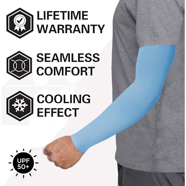 Arm Sleeves, Ærmer til at dække arme, Blå - 4 par