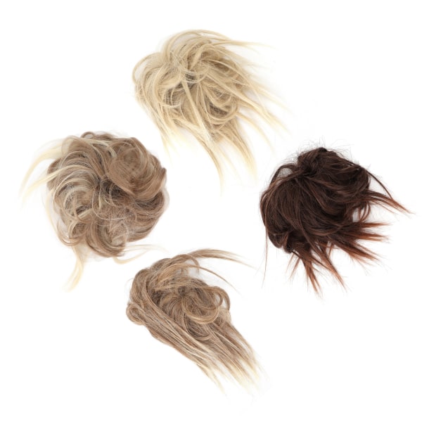 4 kpl Tyylikäs updo sotkuinen hiuspulla monivärinen synteettinen poninhäntähiuskoruja naisten tytöille