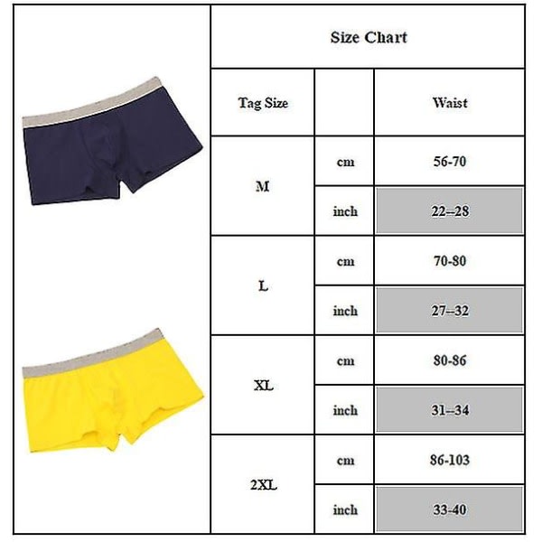 Andningsbara herrbyxor Boxershorts Underkläder Blue M