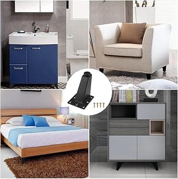 Møbelfødder Sort, 4 Stk. Sofafødder, 8 cm Trekantede Møbelben, 0-5 mm, Justerbare Metalben