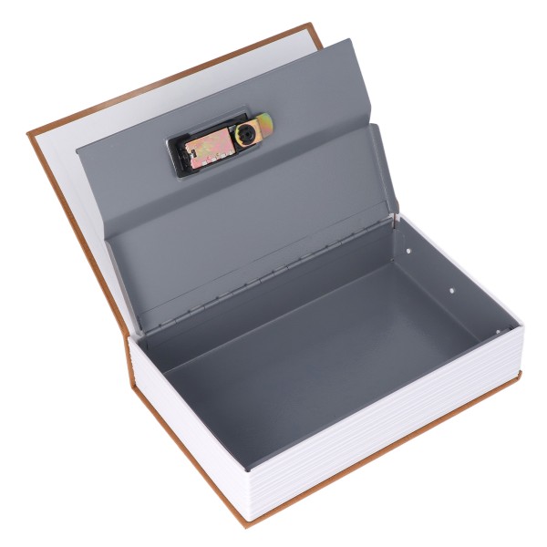Book Safe Case Simulering Bærbar Safe Oppbevaringsboks med kombinasjonslås for bankkort Smykker Penger Brun