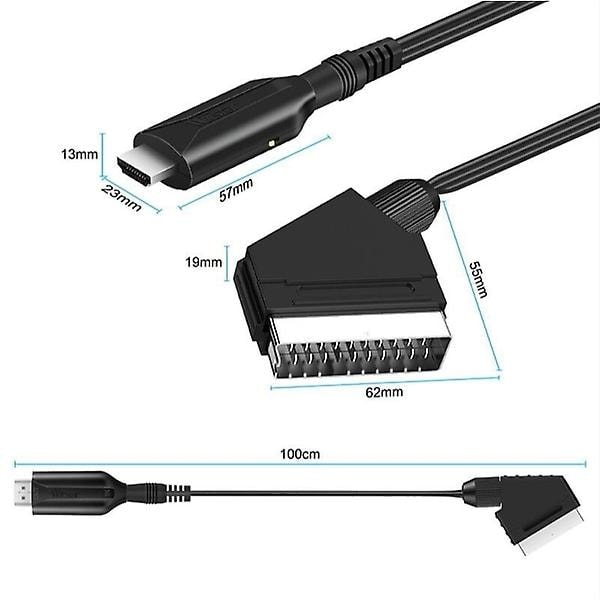 Scart til HDMI-konverter, All-in-one Scart til HDMI-adapter, 1080P