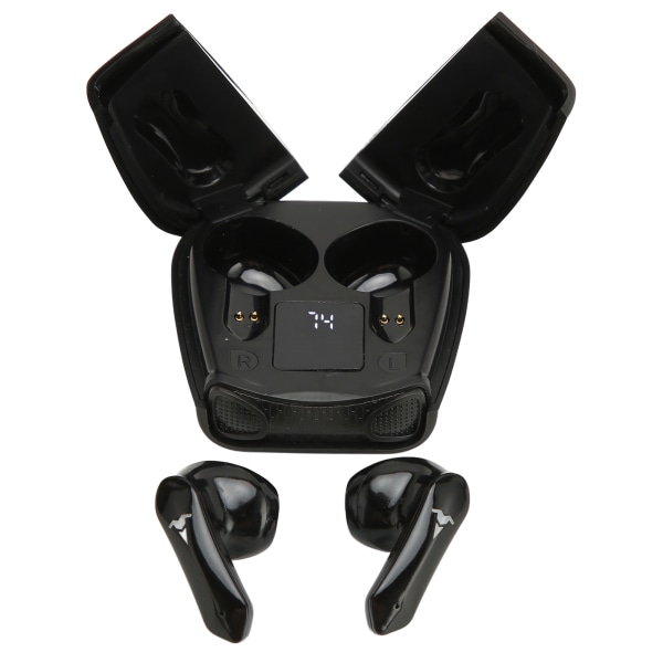 Bluetooth 5.2 -nappikuulokkeet Stereokohinanvaimennus Kosketussäädin Basso Matala viive IPX7 Vedenpitävä peli Urheilukuulokkeet Musta