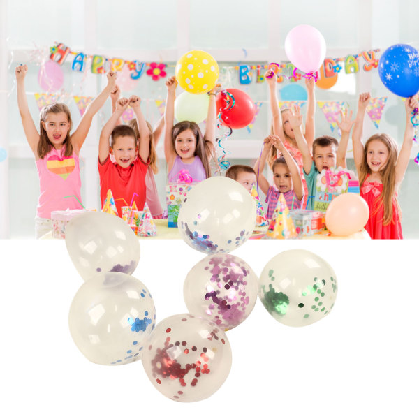 60 stk paljetter gjennomsiktige ballonger runde vakre lateks dekorative ballonger sett for bursdagsfest feriegård