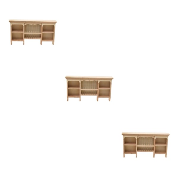 1/2/3/5 Miniatyr dockhusinredning för dockskåp Trä 2.4 x 13 x 7cm Wood 2.4 x 13 x 7cm 3Set