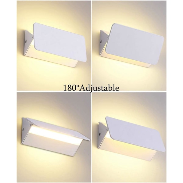 Innendørs LED Vegglampe 6W Moderne Vegglampe Belysningsdesign Aluminium Armatur for Soverom Hjem Stue Trappegang 180°