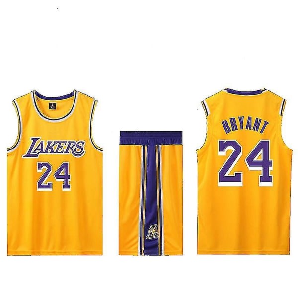 Kobe Bryant Baskettröja No.24 Lakers Yellow Home For Kids 2XL