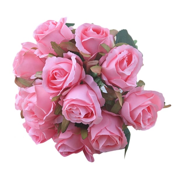 Konstgjord Rose Bukett Fake Foam Flower Bröllopsfest Hem pink