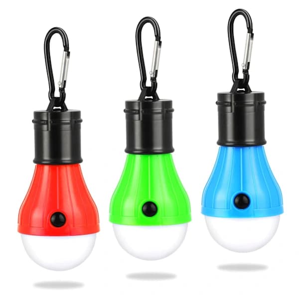 Campinglampe, 3x LED-lampe batteridrevet