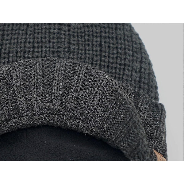 Lippalakki miehille, talvi, neulottu, paksu, ulkoiluun Tummanharmaa Dark Grey One Size