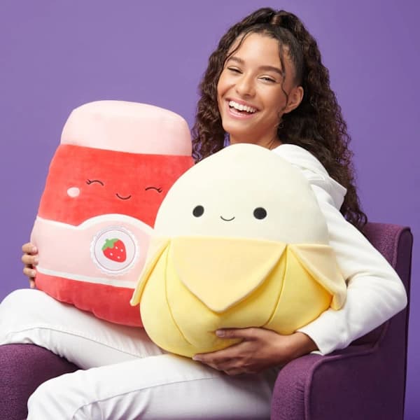Squishmallows 19 cm, Juni gul banankudde