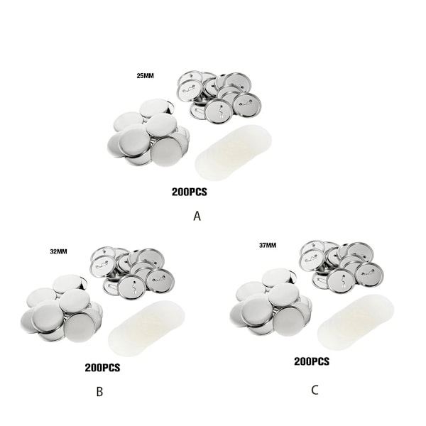 1/2/3 200 stk Professionelle Knapper Mærker Pin - Holdbar og 37MM 37MM 1 Pc