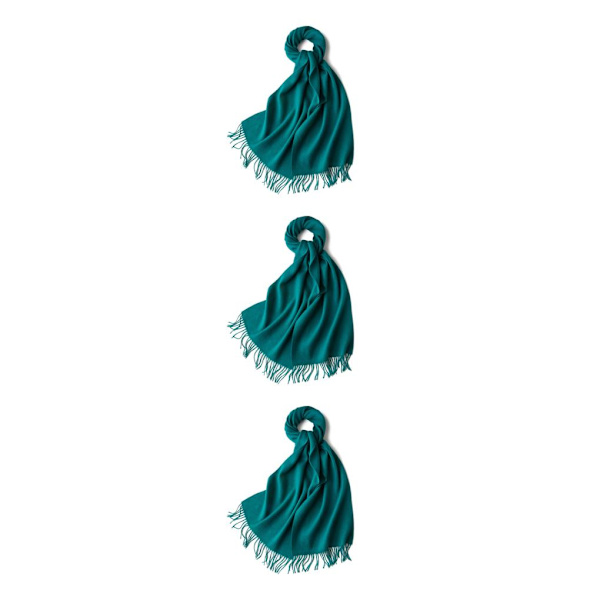 1/2/3 Unisex Halsklæde med Frynser Varmt og Hyggeligt Rørhalsklæde til Mørkegrøn dark green 3Set