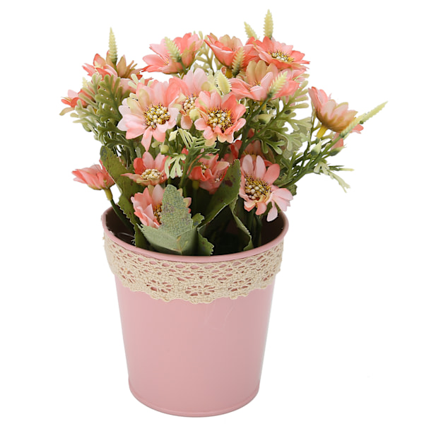 Konstgjord prästkrage i kruka, simulerad blomma, bonsai med kruka för