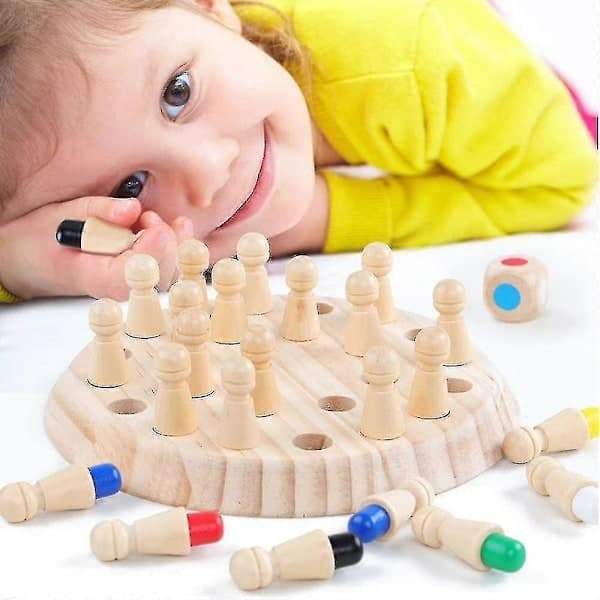 Minnesmatch Schack, Träspel, Minneschack Läroleksak, Minneschack