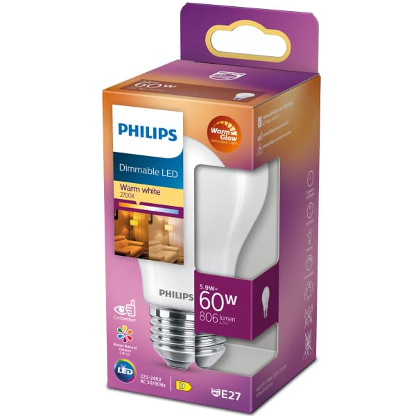 LED E27 Normal 60W Frostat Dimbar WarmGl 806lm