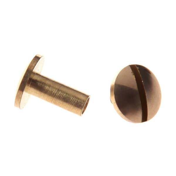 10x Arc Solid Messing Knap Stud Skrue Søm Skrue bagside Læder Nitte Bælte 10mm