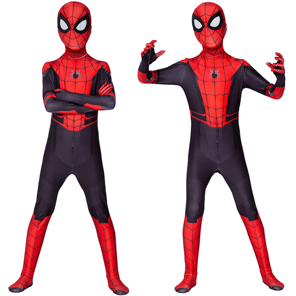 Spiderman-kostume til børn Halloween rollespil Cosplay Jumpsuits rød 110cm