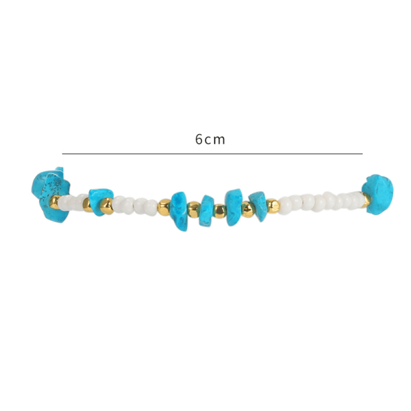 Fasjonable kvinner smykker hvite perler uregelmessig stein elastiske fotlenker ankel armbånd