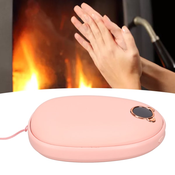 Bærbar håndvarmer USB genopladelig stor kapacitet 2 i 1 håndvarmer Powerbank til studerende Pink 8000mAh