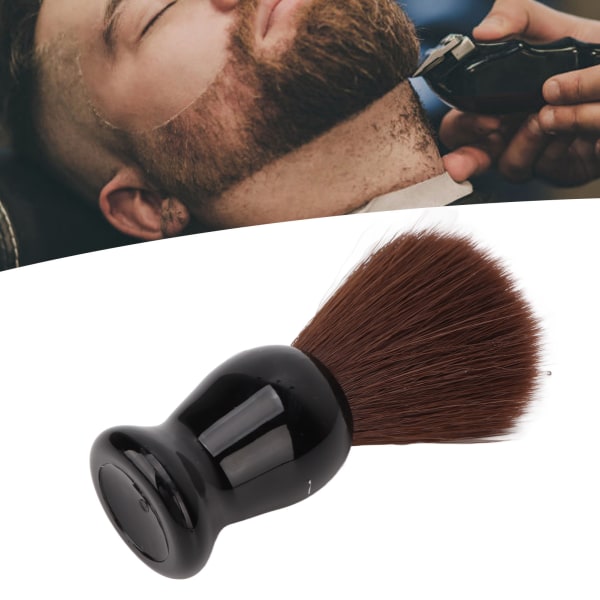 Mænd skægbørste Blødt brunt nylonhår Komfortabelt sort håndtag skægrensende plejebørste