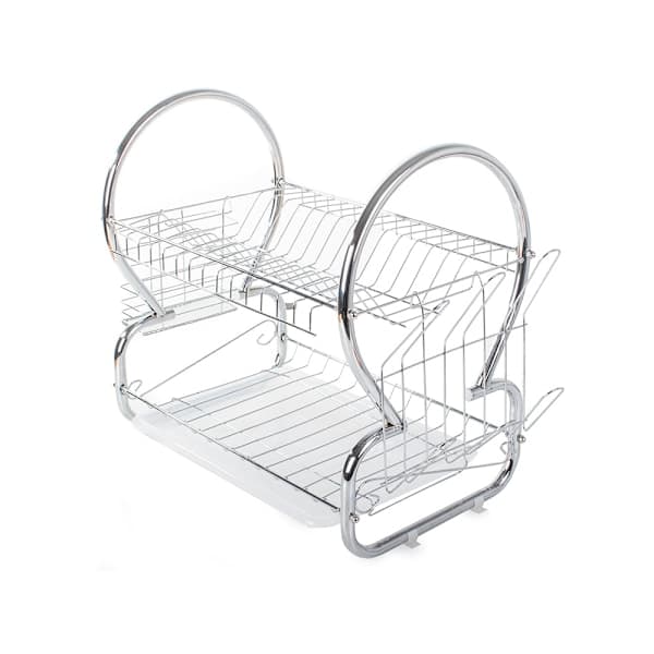 Two-Tier Dish Rack - Dish Drying Rack with Drainboard