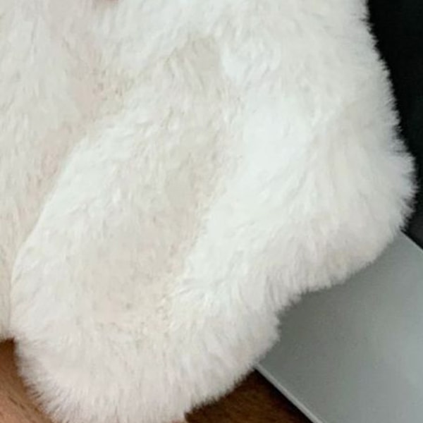 Kolikkokukkaro Rabbit Design Pehmo kannettava käteispussi Säilytyslaukku lapsille Aikuiset Valkoinen