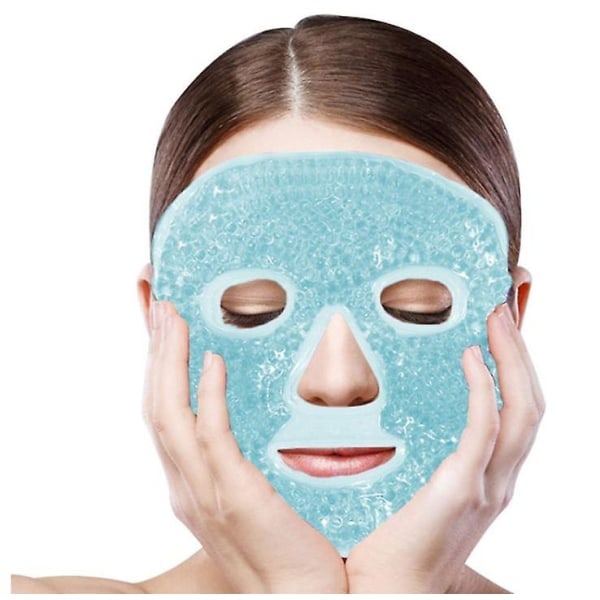 Kall- och varmkompress ansiktsmask, återanvändbar, ismask, blå