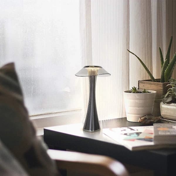 Rechargeable Designed Table Lamp Touch Sensitive LED Desk Lamp - Dimmable Titanium USB Bedside Lamp 3W Cordless Desk Lamp With Battery And Lampshade For