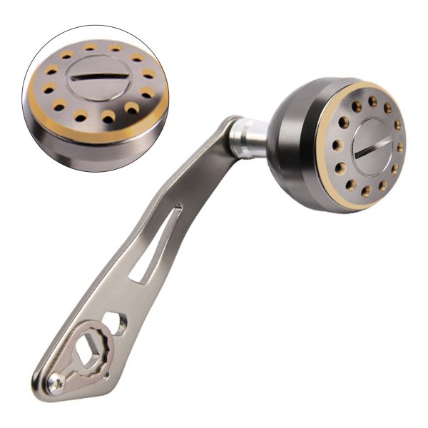 Baitcasting haspelhåndtak 32 mm/1,26 tommer ergonomisk metall fiskesnellehåndtak for Baitcasting Silver Black