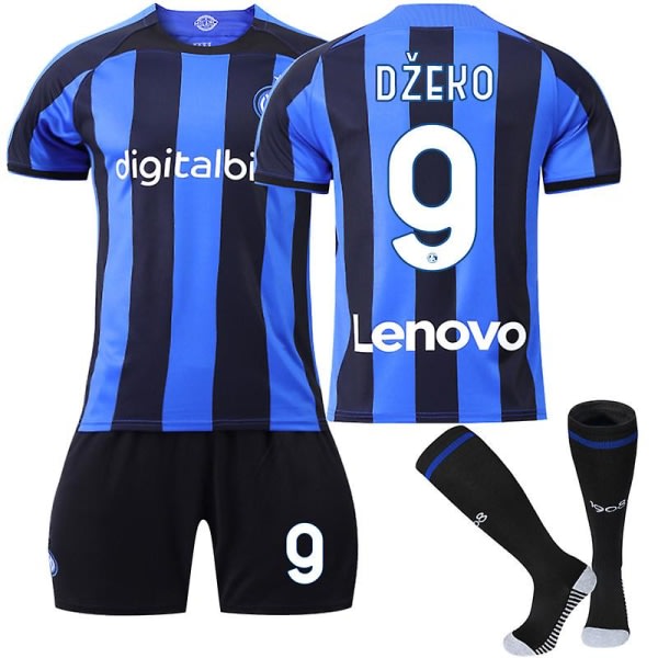 22-23 Inter Milan Hemma Set tröja nro 9 Edin Deko jalkapallopuku 24