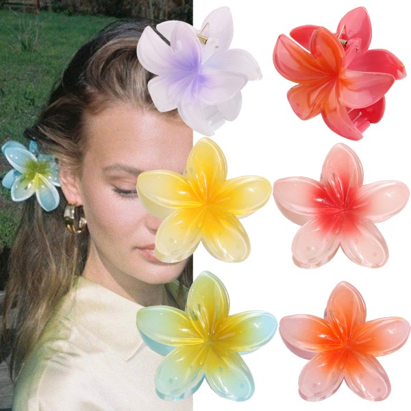 7 stk. Blomsterhårklemmer Orkide Alligator Clips Bohemian Flower Hårklemmer Faux Flower Hårspænder